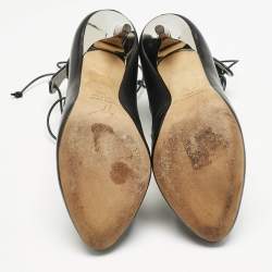 مملوكة مسبقًا حذاء كعب عالي جوسيبي زانوتي جلد أسود بأربطة مقاس 37.5