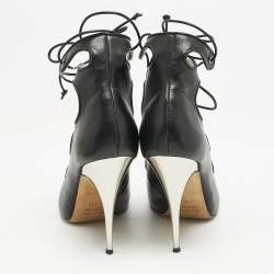 مملوكة مسبقًا حذاء كعب عالي جوسيبي زانوتي جلد أسود بأربطة مقاس 37.5