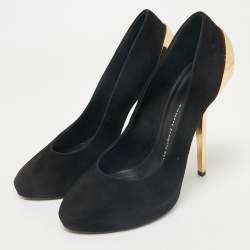 Giuseppe Zanotti Black Suede Metal Heel Platform Pumps Size 39