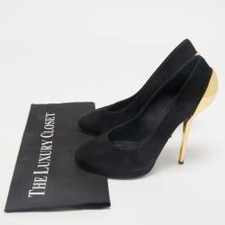 Giuseppe Zanotti Black Suede Metal Heel Platform Pumps Size 39