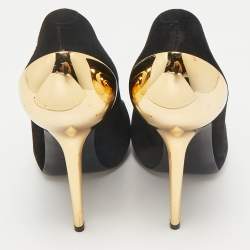 Giuseppe Zanotti Black Suede Metal Heel Platform Pumps Size 39