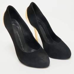 Giuseppe Zanotti Black Suede Metal Heel Platform Pumps Size 39