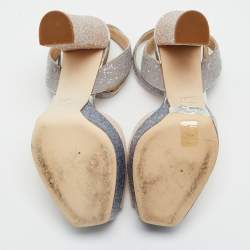 Pre Owned Giuseppe Zanotti Multicolor Glitter Lavinia Platform Sandals Size 40