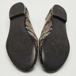 Giuseppe Zanotti Black Suede Crystal Embellished Shark Tooth Smoking Slippers Size 38.5