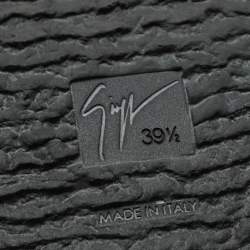 Pre Owned Giuseppe Zanotti Burgundy/Black Velvet and Patent Leather Ankle Boots Size 39.5