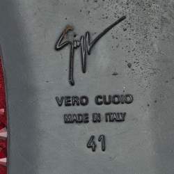 Pre Owned Giuseppe Zanotti Burgundy Suede Cap Toe Crystals Embellished Smoking Slippers Size 41