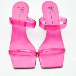 Giuseppe Zanotti Pink PVC Slide Sandals Size 39