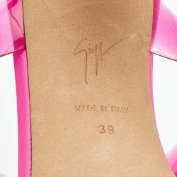 Giuseppe Zanotti Pink PVC Slide Sandals Size 39