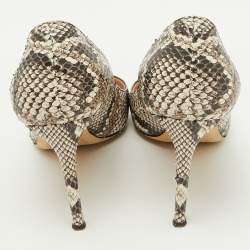 Giuseppe Zanotti Brown/Beige Python Embossed Leather Pointed Toe Pumps Size 41