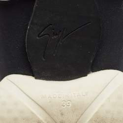 Pre Owned Giuseppe Zanotti Black Fabric Light Jump Lts Crystal Embellished Sneakers Size 39