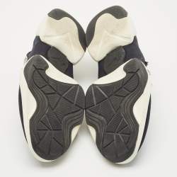 Pre Owned Giuseppe Zanotti Black Fabric Light Jump Lts Crystal Embellished Sneakers Size 39