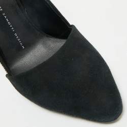 مملوكة مسبقًا Giuseppe Zanotti Black Suede Crystal Embellished Pumps Size 39