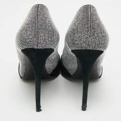 مملوكة مسبقًا Giuseppe Zanotti Black Suede Crystal Embellished Pumps Size 39