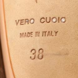 Pre Owned Giuseppe Zanotti Rose Gold Metalic Leather Pumps Size 38