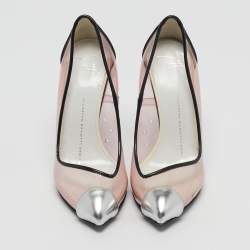 Pre Owned Giuseppe Zanotti Multicolor Patent Leather and PVC Cap Toe Pumps Size 35