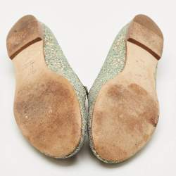 Pre Owned Giuseppe Zanotti Multicolor Glitter and Suede Shark Tooth Smoking Slippers Size 38.5