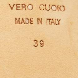 Pre Owned Giuseppe Zanotti Beige/Metallic Suede and Leather Open Toe Sandals Size 39