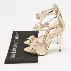 مملوكة مسبقًا Giuseppe Zanotti Rose Gold Leather Harmony Star Sandals Size 37.5