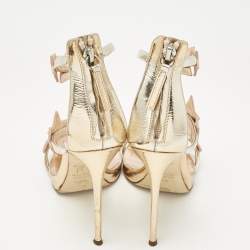 مملوكة مسبقًا Giuseppe Zanotti Rose Gold Leather Harmony Star Sandals Size 37.5