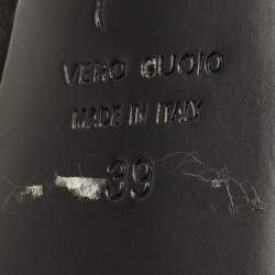 Pre Owned Giuseppe Zanotti Black Suede Peep Toe Platform Pumps Size 39