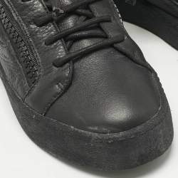 Pre Owned Giuseppe Zanotti Black Leather Frankie Low Top Sneakers Size 37