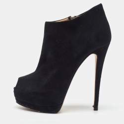 Giuseppe Zanotti Black Leather Ankle Length Platform Boots