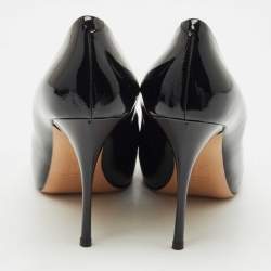 Pre Owned Giuseppe Zanotti Black Patent Leather Peep Toe Pumps Size 41