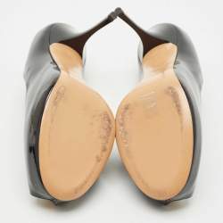 Pre Owned Giuseppe Zanotti Black Patent Leather Peep Toe Pumps Size 41