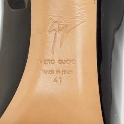 Pre Owned Giuseppe Zanotti Black Patent Leather Peep Toe Pumps Size 41