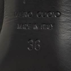 Pre Owned Giuseppe Zanotti Black Leather Ankle Booties Size 36