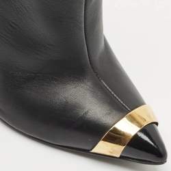 Pre Owned Giuseppe Zanotti Black Leather Ankle Booties Size 36