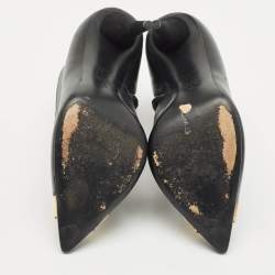 Pre Owned Giuseppe Zanotti Black Leather Ankle Booties Size 36