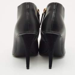 Pre Owned Giuseppe Zanotti Black Leather Ankle Booties Size 36
