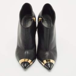 Pre Owned Giuseppe Zanotti Black Leather Ankle Booties Size 36