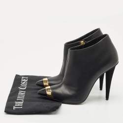 Pre Owned Giuseppe Zanotti Black Leather Ankle Booties Size 36