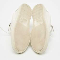 Pre Owned Giuseppe Zanotti White Snakeskin Embossed Leather Frankie Sneakers Size 40