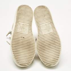 Pre Owned Giuseppe Zanotti Beige Velvet and Patent Frankie High Top Sneakers Size 39