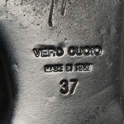 Pre Owned Giuseppe Zanotti Black/Brown Leather and Leopard Print Hair On Buckle Detail Flat Sandals Size 37