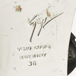 Pre Owned Giuseppe Zanotti Black Suede Crystal Bow Thong Flat Sandals Size 36