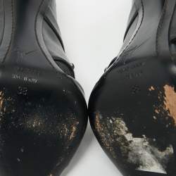 Pre Owned Giuseppe Zanotti Black Leather Studded Buckle Slide Sandals Size 38