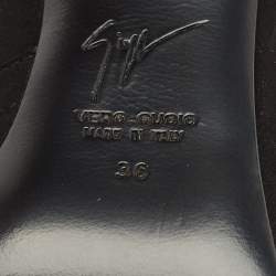 Pre Owned Giuseppe Zanotti Black Suede Pointed Toe Booties Size 36