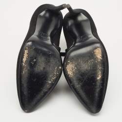 Pre Owned Giuseppe Zanotti Black Suede Pointed Toe Booties Size 36