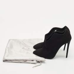 Pre Owned Giuseppe Zanotti Black Suede Pointed Toe Booties Size 36