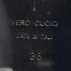 Pre Owned حذاء كعب عالي جوسيبي زانوتي مقدمة مفتوحة نعل سميك جلد نقشة الثعبان أسود و ذهبي مقاس 38.5