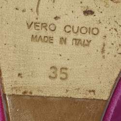 Pre Owned Giuseppe Zanotti Pink Suede Curve Jem Peep Toe Platform Pumps Size 35