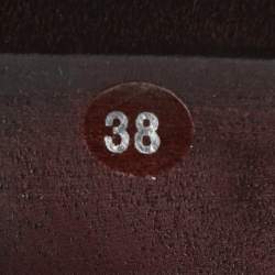 Pre Owned Giuseppe Zanotti Brown Leather Beads and Stone Embellished Wedge Sandals Size 38