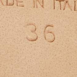 Pre Owned Giuseppe Zanotti Beige Mesh and Lizard Embossed Leather Peep Toe Platform Pumps Size 36