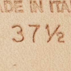 Pre Owned Giuseppe Zanotti Gold/Black Glitter and Mesh Sharon Platform Peep Toe Pumps Size 37.5