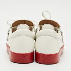 Pre Owned Giuseppe Zanotti White Leather Frankie Low Top Sneakers Size 38