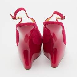 Pre Owned Giuseppe Zanotti Pink Suede Peep Toe Heel Less Platform Ankle Strap Pumps Size 39